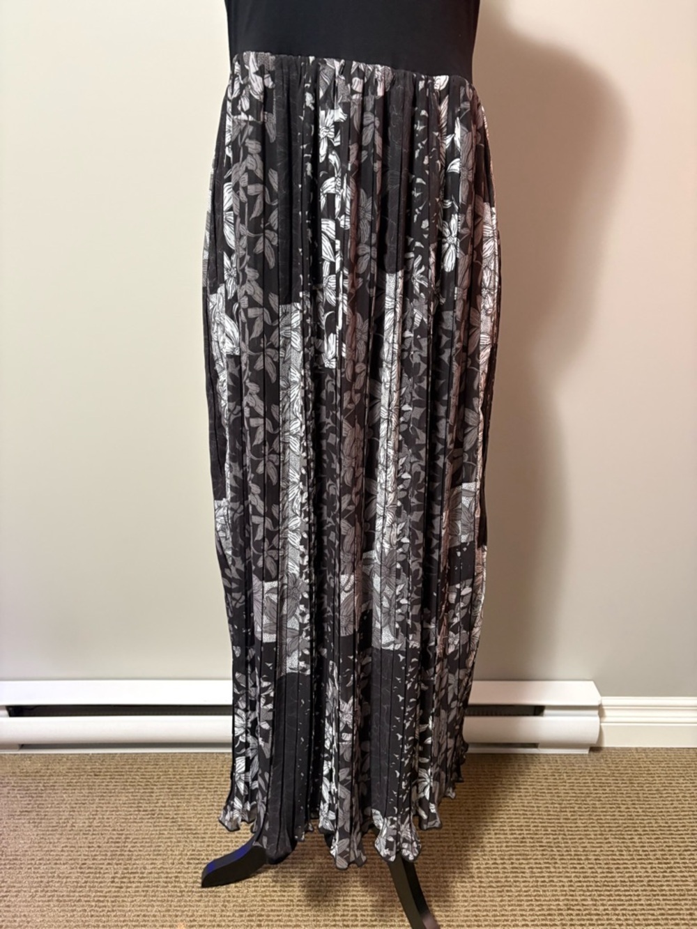 Desigual Cassidi Pleated Combination Midi Dress Sleeveless Jersey Knit Top - Picture 6 of 14
